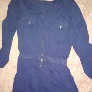 Navy blue long sleeve romper